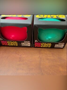 Nee Cool Doh Cats Squishy Toy - Pink and Teal